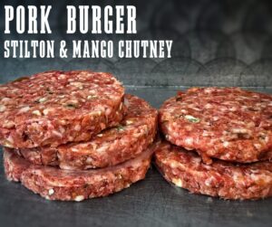 Pork, Stilton and Mango Chutney Burger